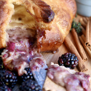 Puff Pastry Wrapped Brie with Berry Compote