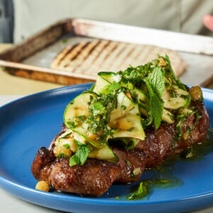 Chef Ayesha Nurdjaja - New YOrk Steak recipe